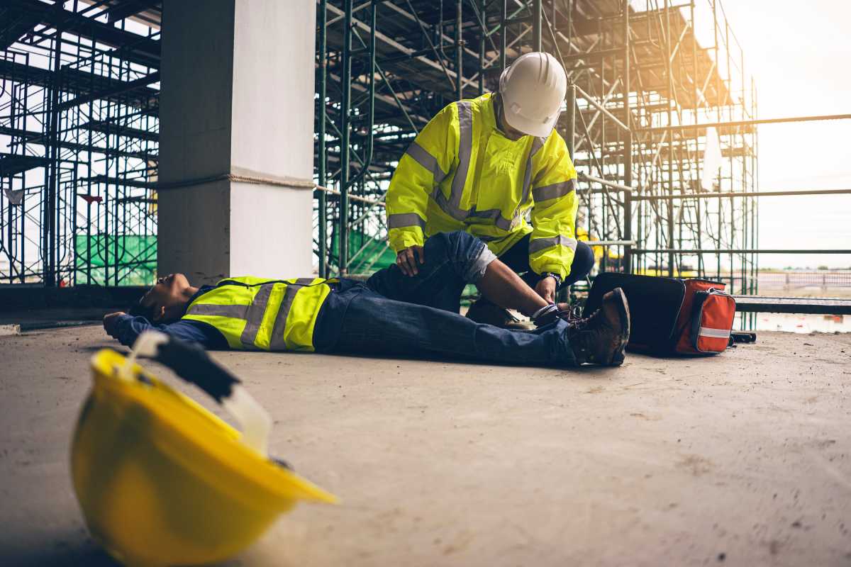 A worker benefits from his coworker’s first aid training