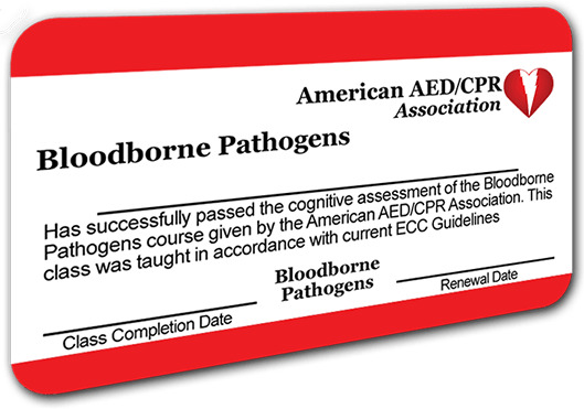 Bloodborne Pathogens Certification Card