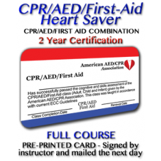 Heartsaver CPR/AED/FIrst-Aid Certification with Instructor signed card