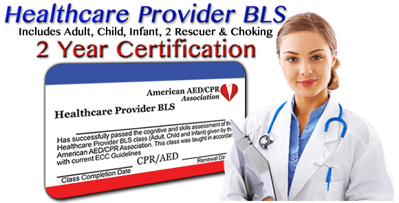 Learn More - Online CPR/AED/BLS training class - 2 year certification. First time or renewal.