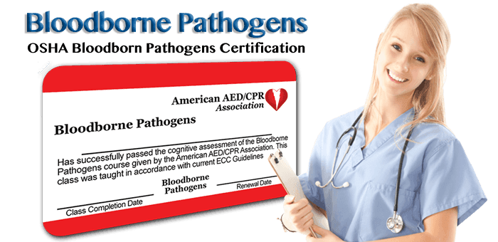 A nurse promoting a bloodborne pathogens course online	
