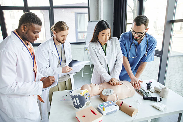 Group Taking Free Healthcare Provider BLS Certification Course