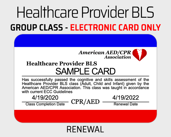 Group Healthcare Provider BLS Renewal Class