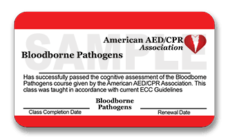 Bloodborne Pathogens Certification Card | AED CPR