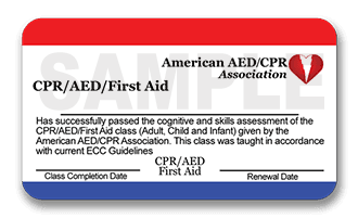 CPR/AED/First Aid Certification Card | AED CPR